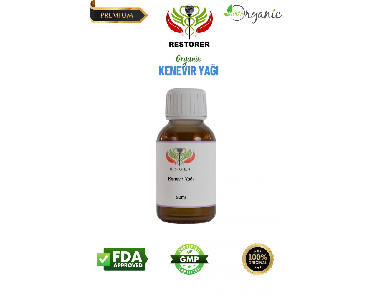Restorer Kenevir Yağı 20 ml Restorer Kenevir Yağı 20 ml
