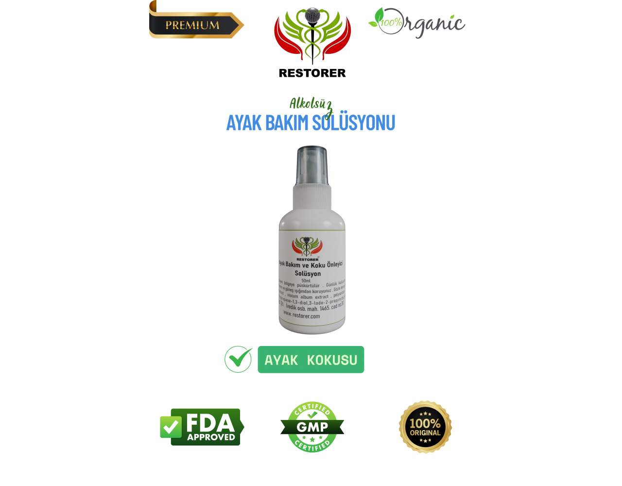 RESTORER AYAK KOKUSU SOLÜSYONU (50 ml) RESTORER AYAK KOKUSU SOLÜSYONU (50 ml)