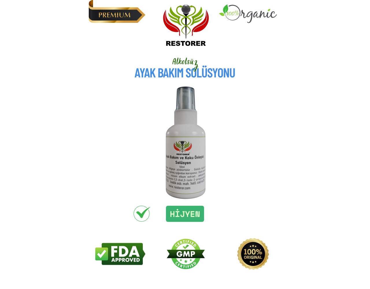 RESTORER AYAK KOKUSU SOLÜSYONU (50 ml) RESTORER AYAK KOKUSU SOLÜSYONU (50 ml)