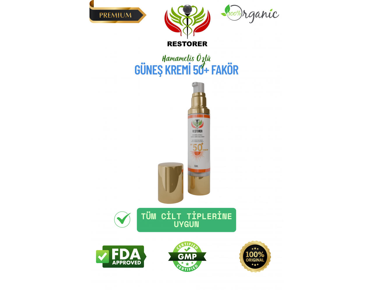 Restorer Güneş Koruyucu krem +50 Restorer Güneş Koruyucu krem +50