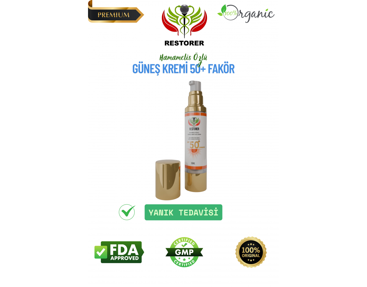 Restorer Güneş Koruyucu krem +50 Restorer Güneş Koruyucu krem +50