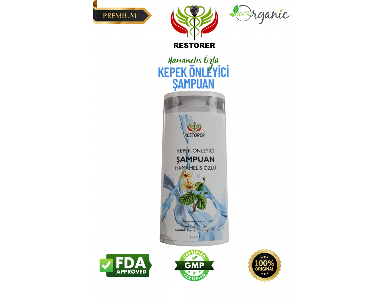 RESTORER KEPEK ÖNLEYİCİ ŞAMPUAN (250 ml) RESTORER KEPEK ÖNLEYİCİ ŞAMPUAN (250 ml)