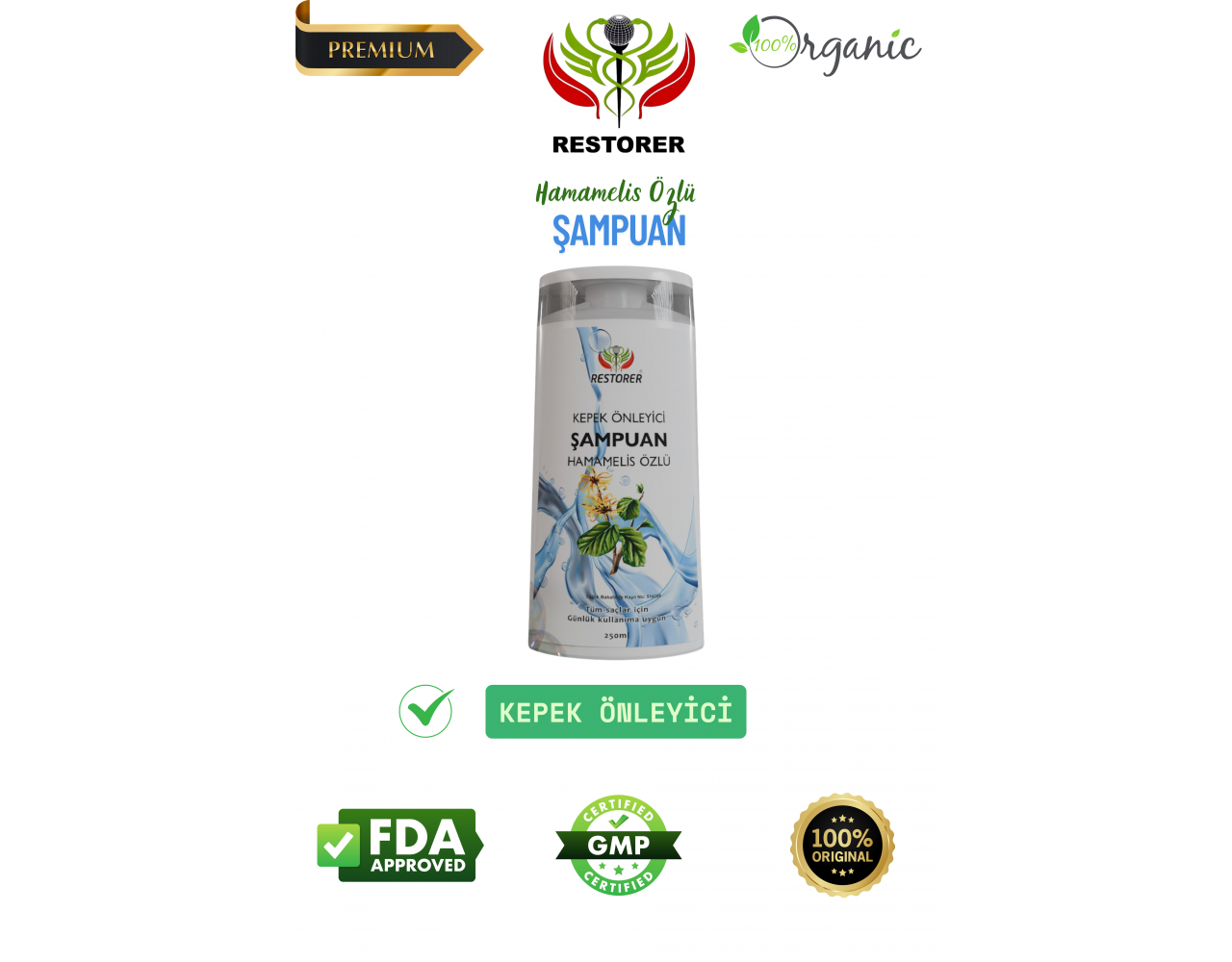 RESTORER KEPEK ÖNLEYİCİ ŞAMPUAN (250 ml) RESTORER KEPEK ÖNLEYİCİ ŞAMPUAN (250 ml)