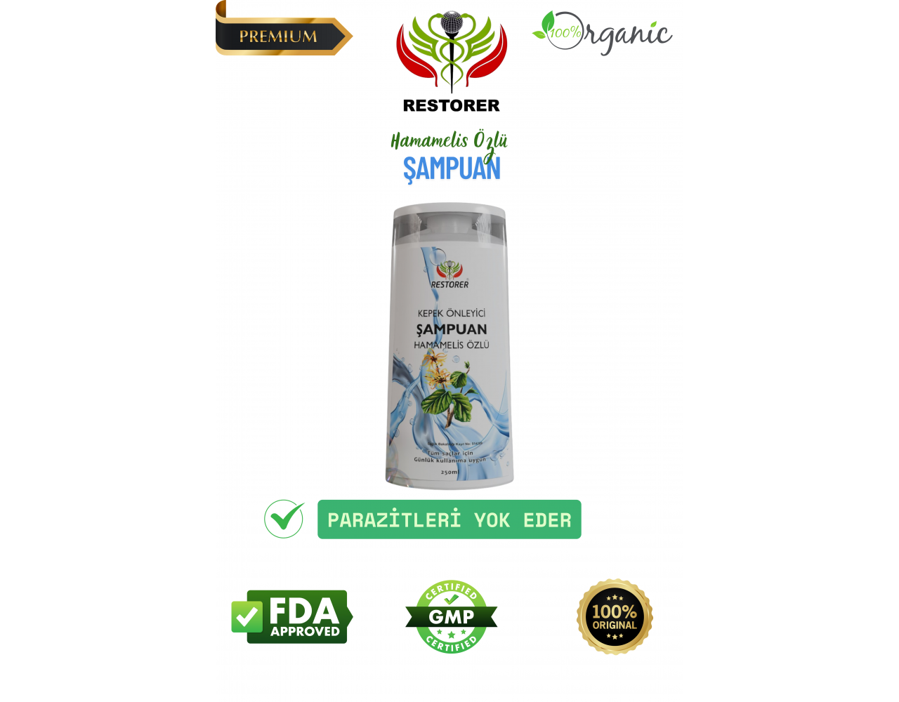 RESTORER KEPEK ÖNLEYİCİ ŞAMPUAN (250 ml) RESTORER KEPEK ÖNLEYİCİ ŞAMPUAN (250 ml)
