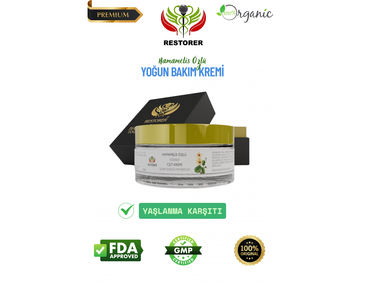 Restorer Yoğun Bakım Yaşlanma Karşıtı Krem 50ml Restorer Yoğun Bakım Yaşlanma Karşıtı Krem 50ml